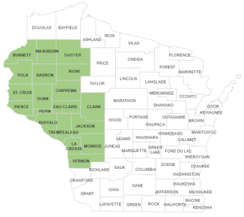 Wisconsin county map